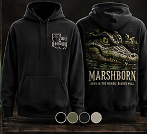 MARSHBORN HD5 Gator Edition concept mockup; not final production artwork